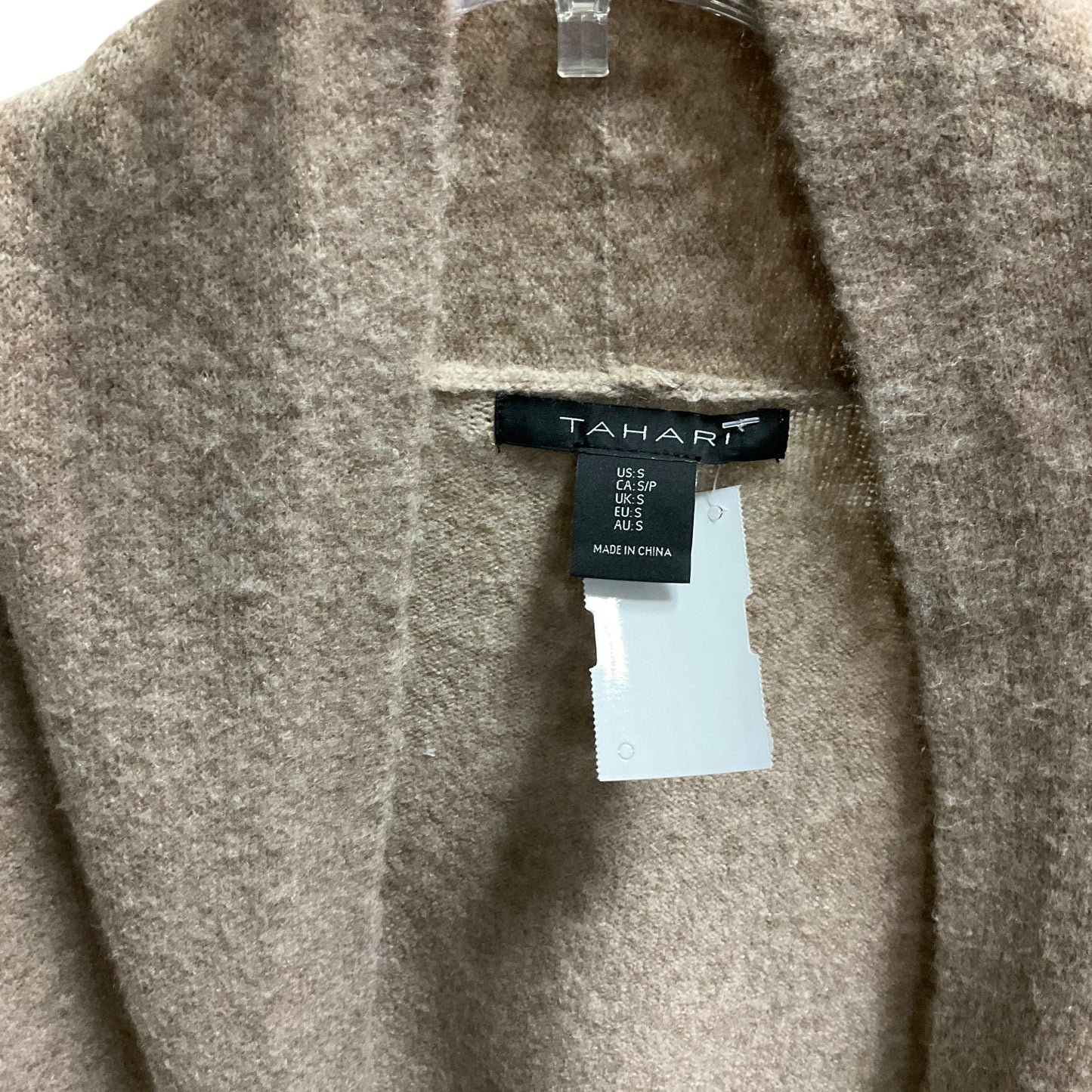 Sweater Cardigan By Tahari By Arthur Levine In Tan, Size: S