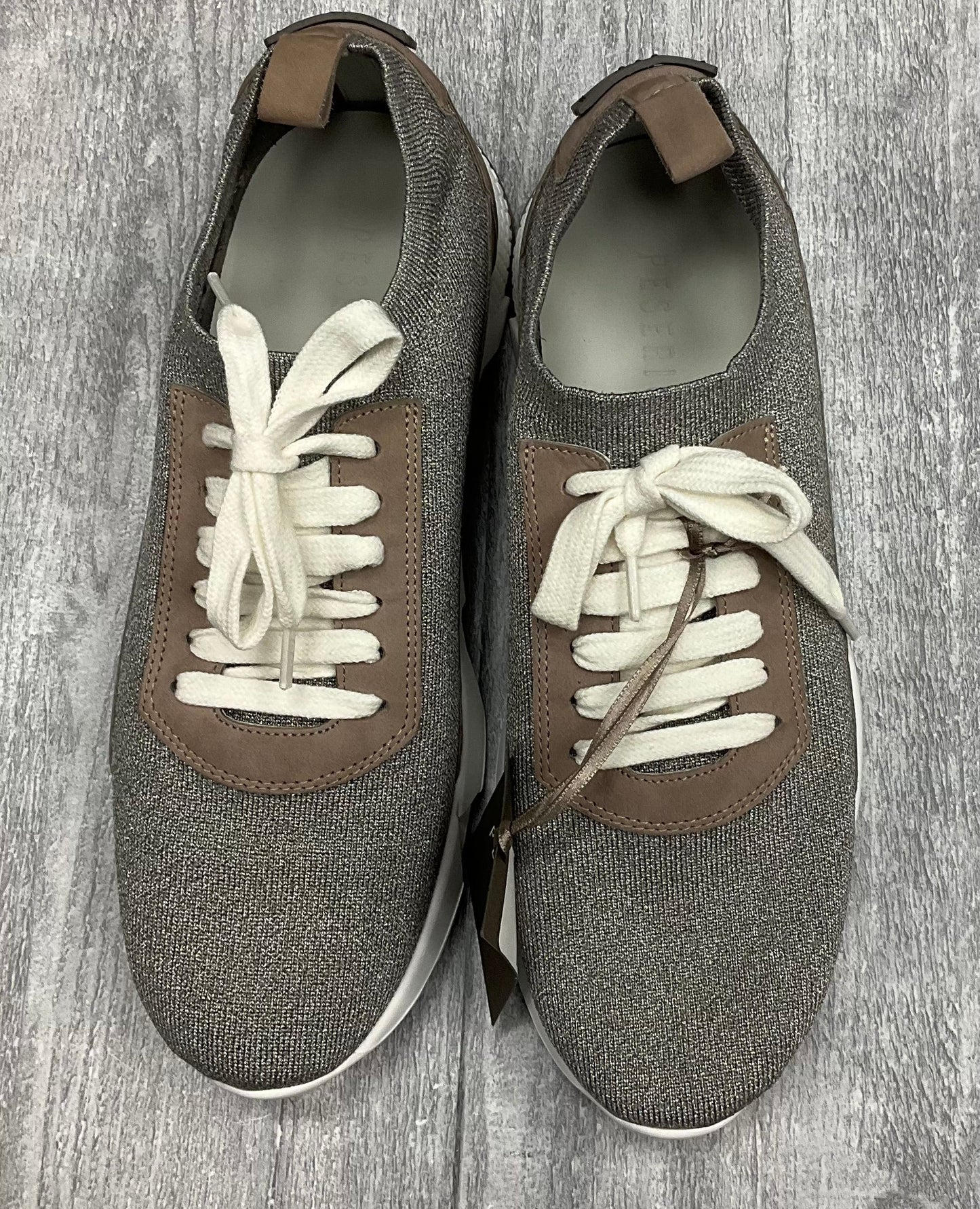 Shoes Sneakers By Cmb In Brown & Silver, Size: 10