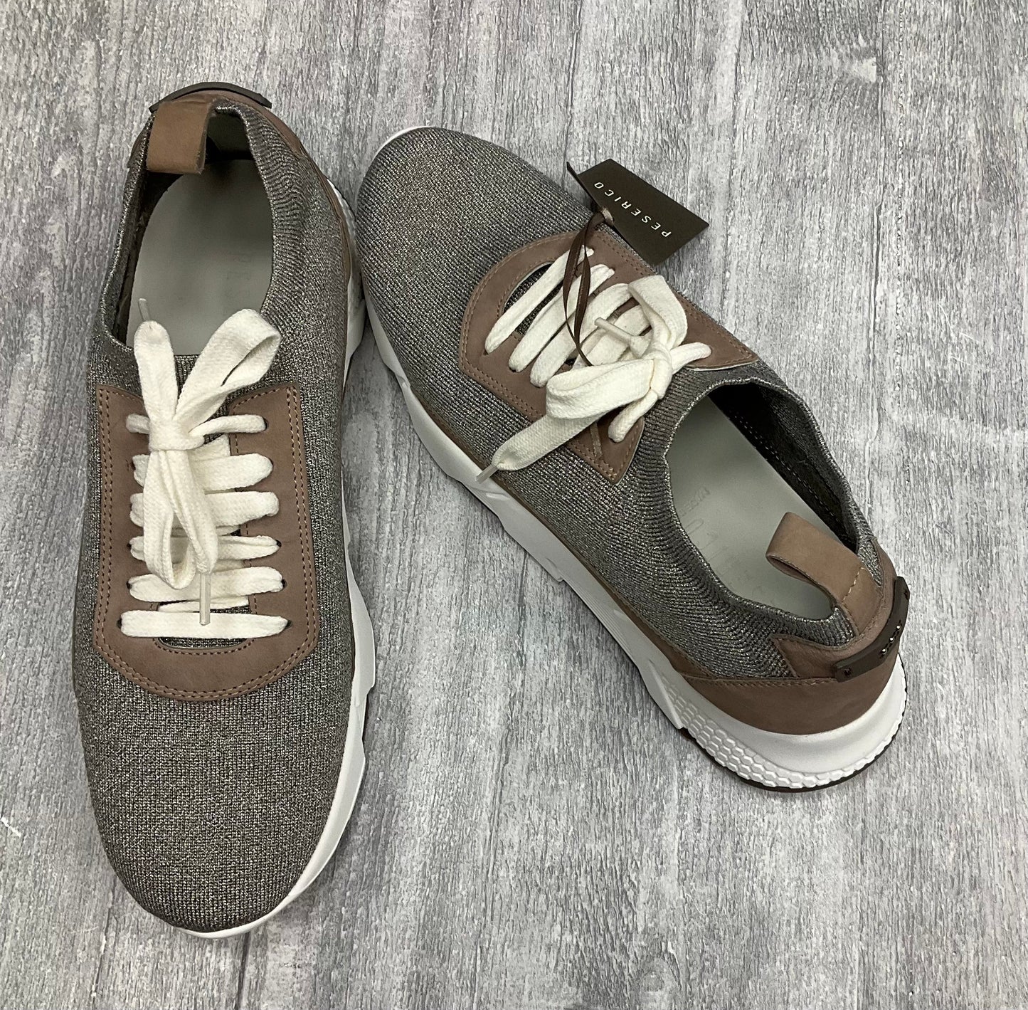 Shoes Sneakers By Cmb In Brown & Silver, Size: 10
