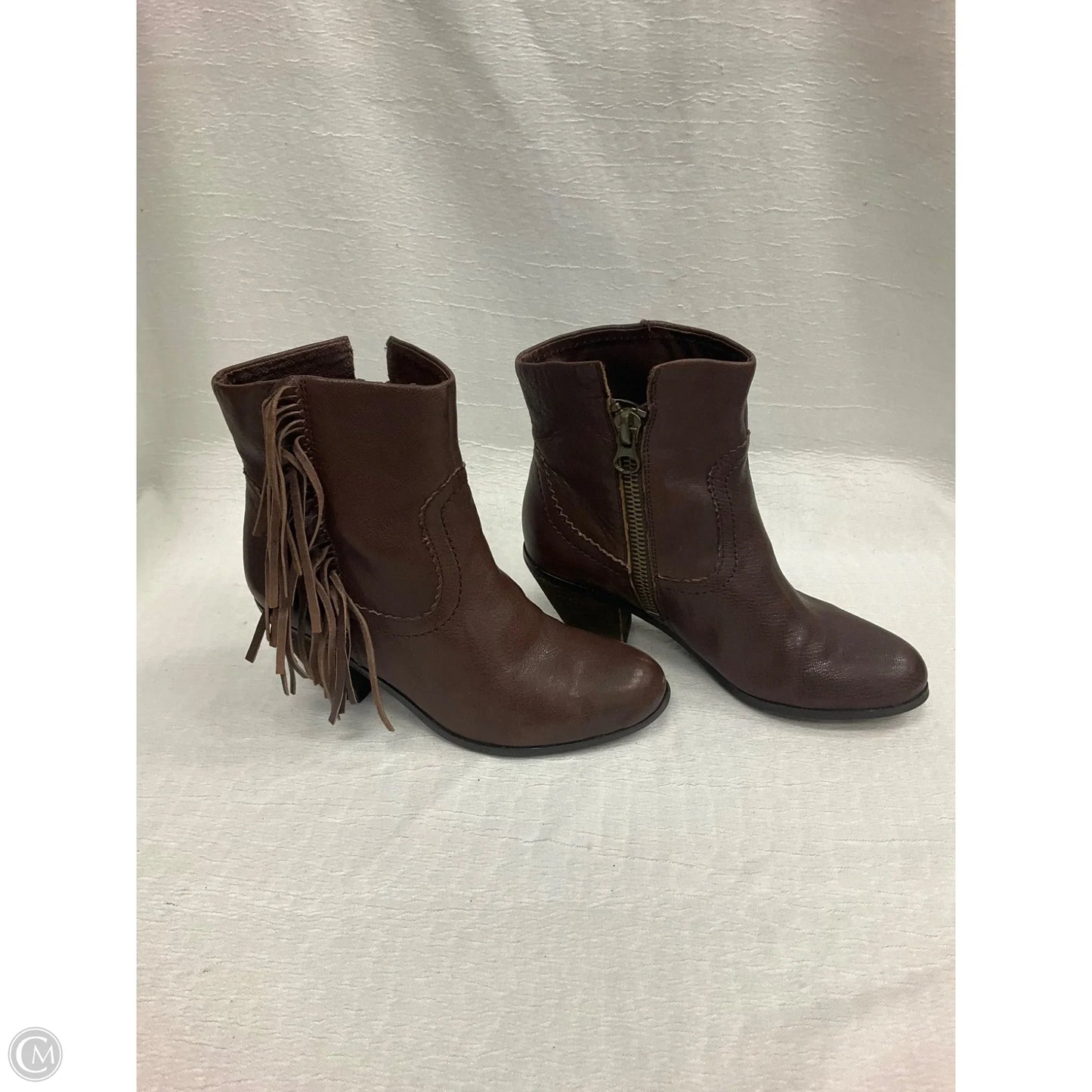 Boots Ankle Heels By Sam Edelman In Brown, Size: 7.5