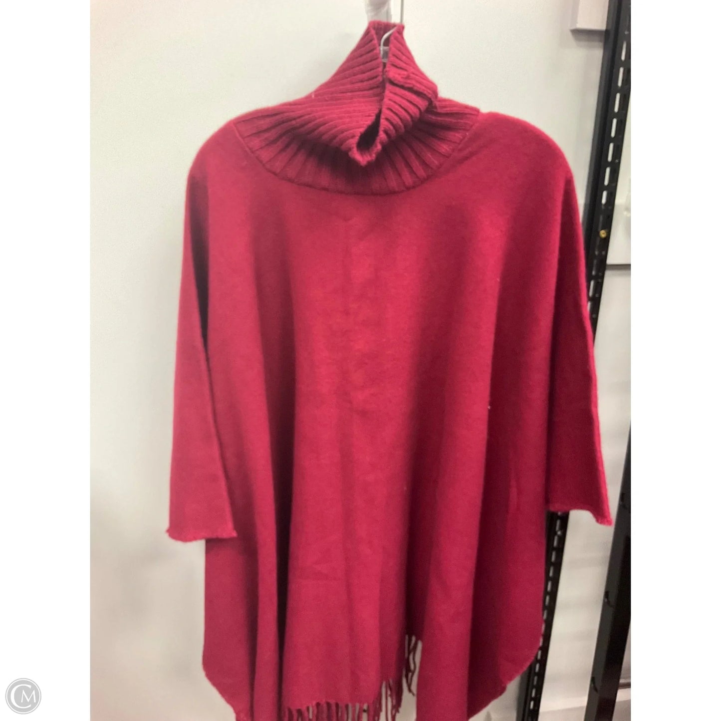Poncho By Anne Klein In Maroon, Size: Osfm