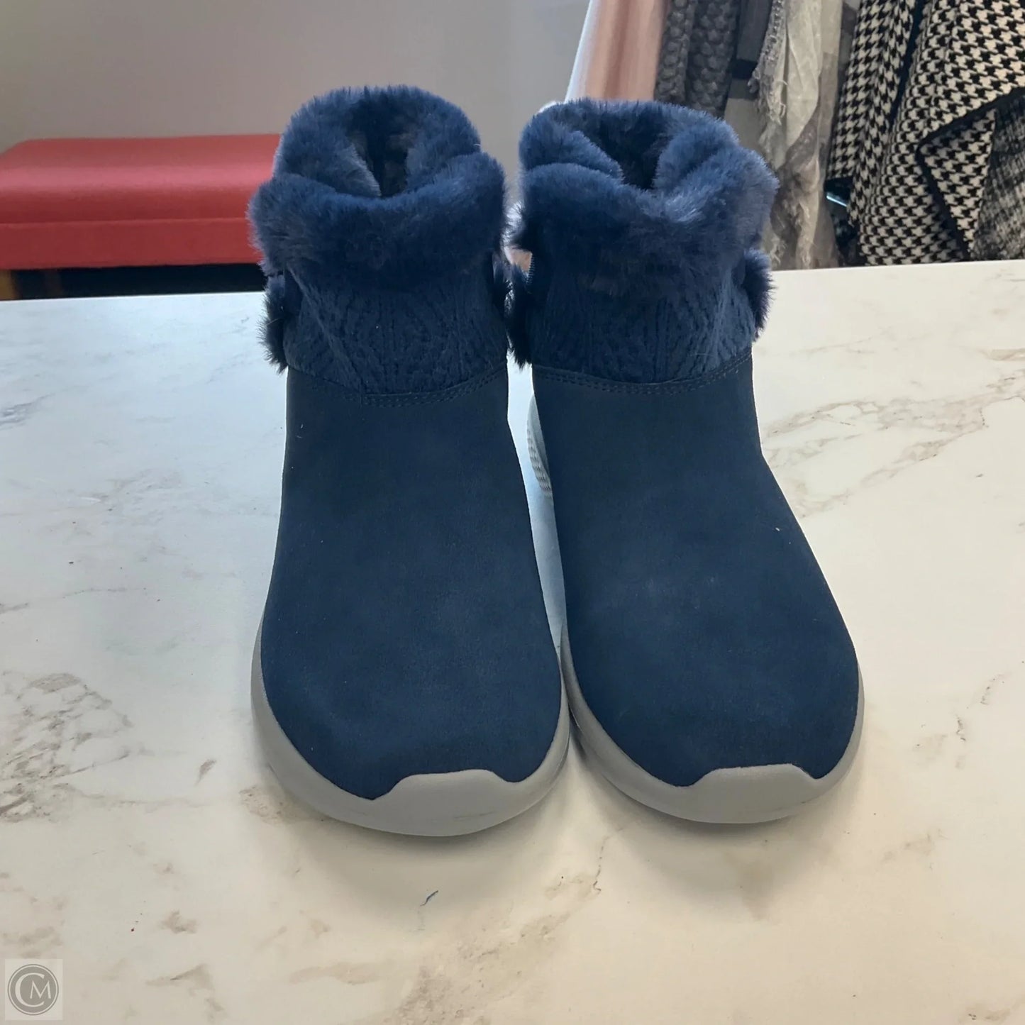 Boots Ankle Flats By Skechers In Navy, Size: 7.5