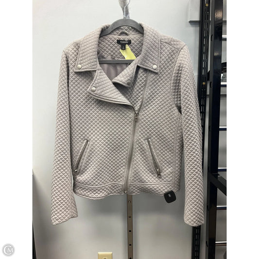 Jacket Moto By Torrid In Grey, Size: 2x