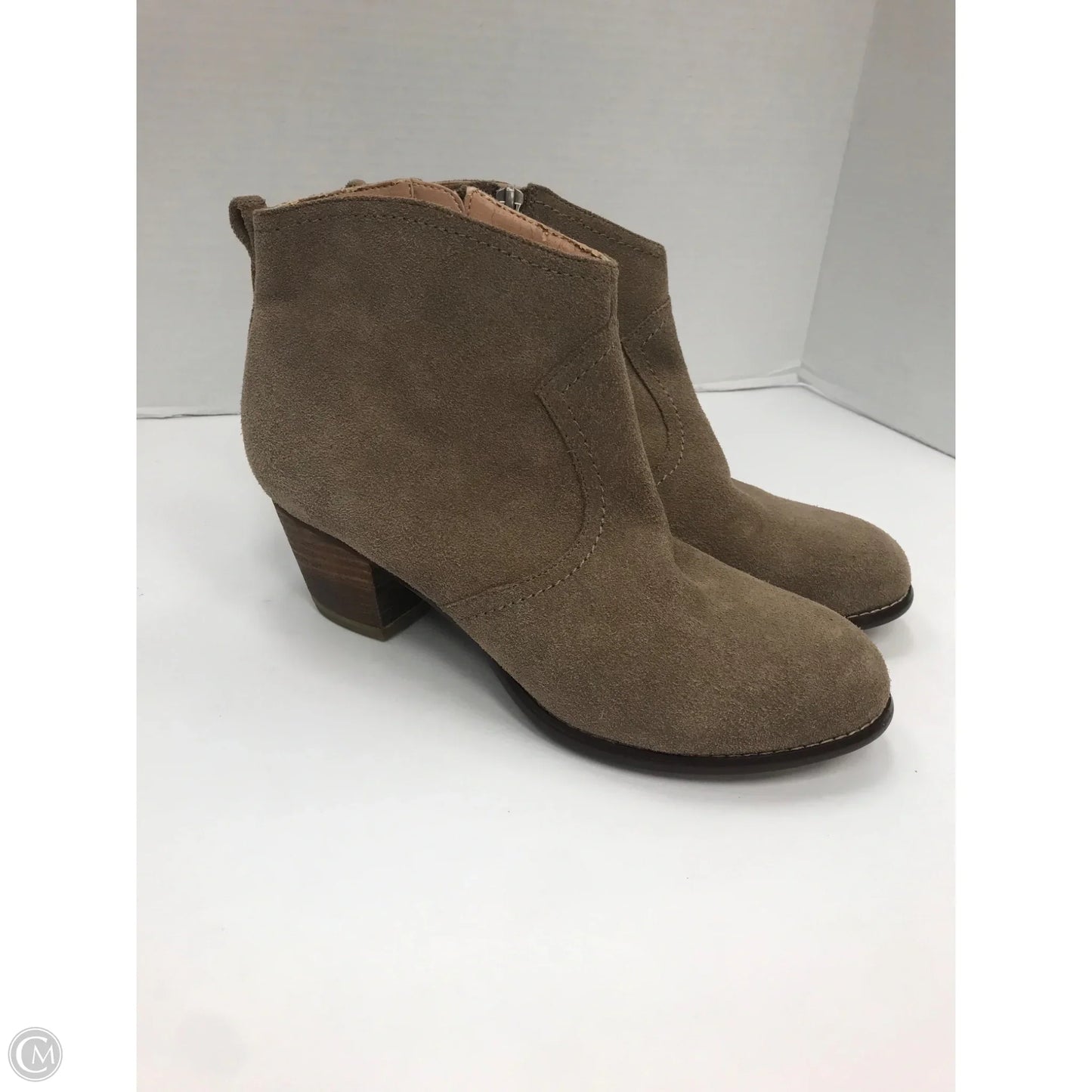 Boots Ankle Heels By Lands End In Tan, Size: 8