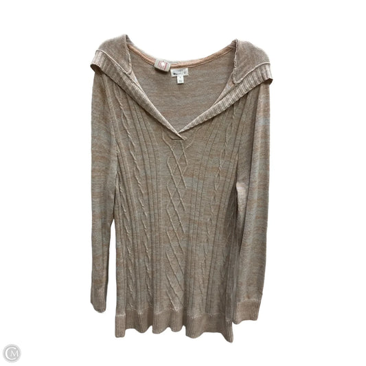 Sweater By Market & Spruce In Grey & Orange, Size: 2x