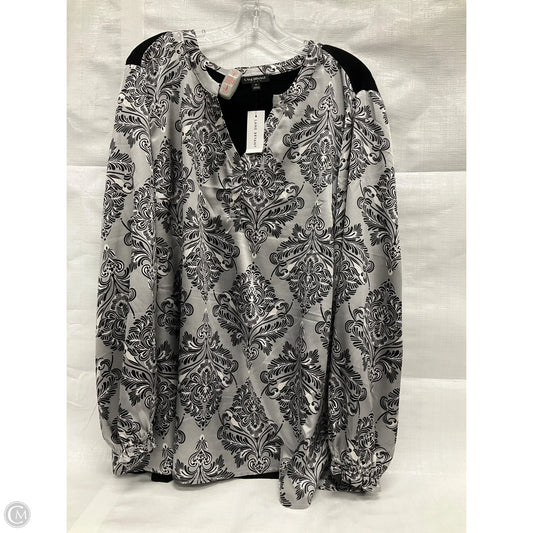 Top Long Sleeve By Lane Bryant In Silver, Size: 1x