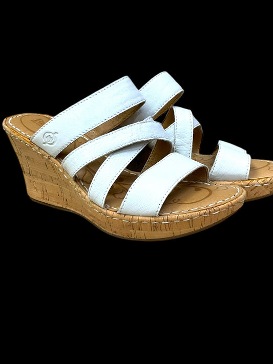 Sandals Heels Wedge By Born In White, Size: 7