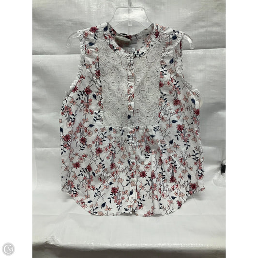 Top Sleeveless By Liz Claiborne In Floral Print, Size: M