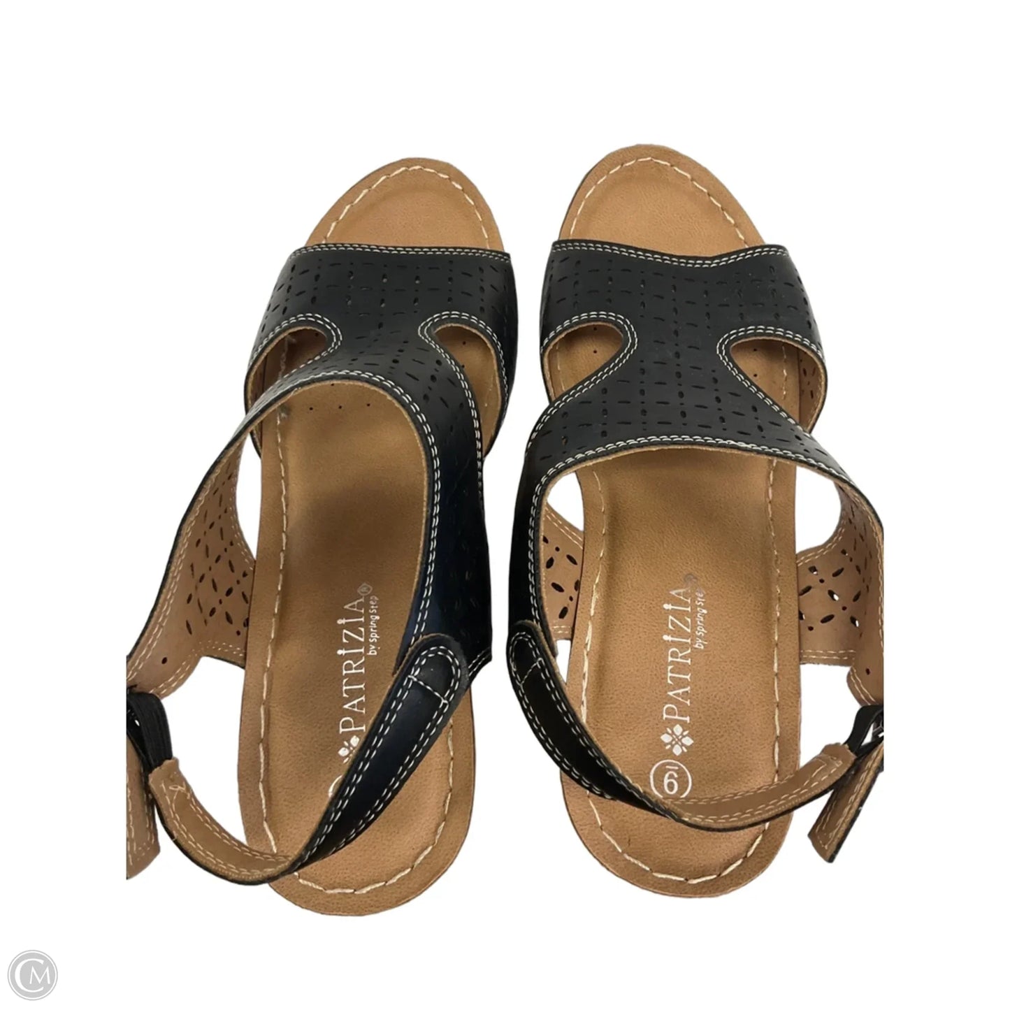 Sandals Heels Block By Spring Step In Black, Size: 9