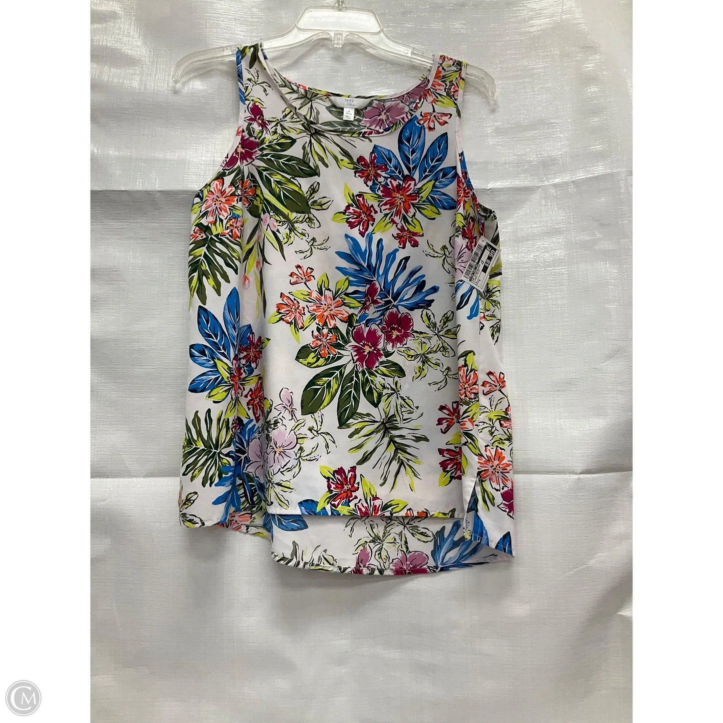 Top Sleeveless By Time And Tru In Floral Print, Size: S
