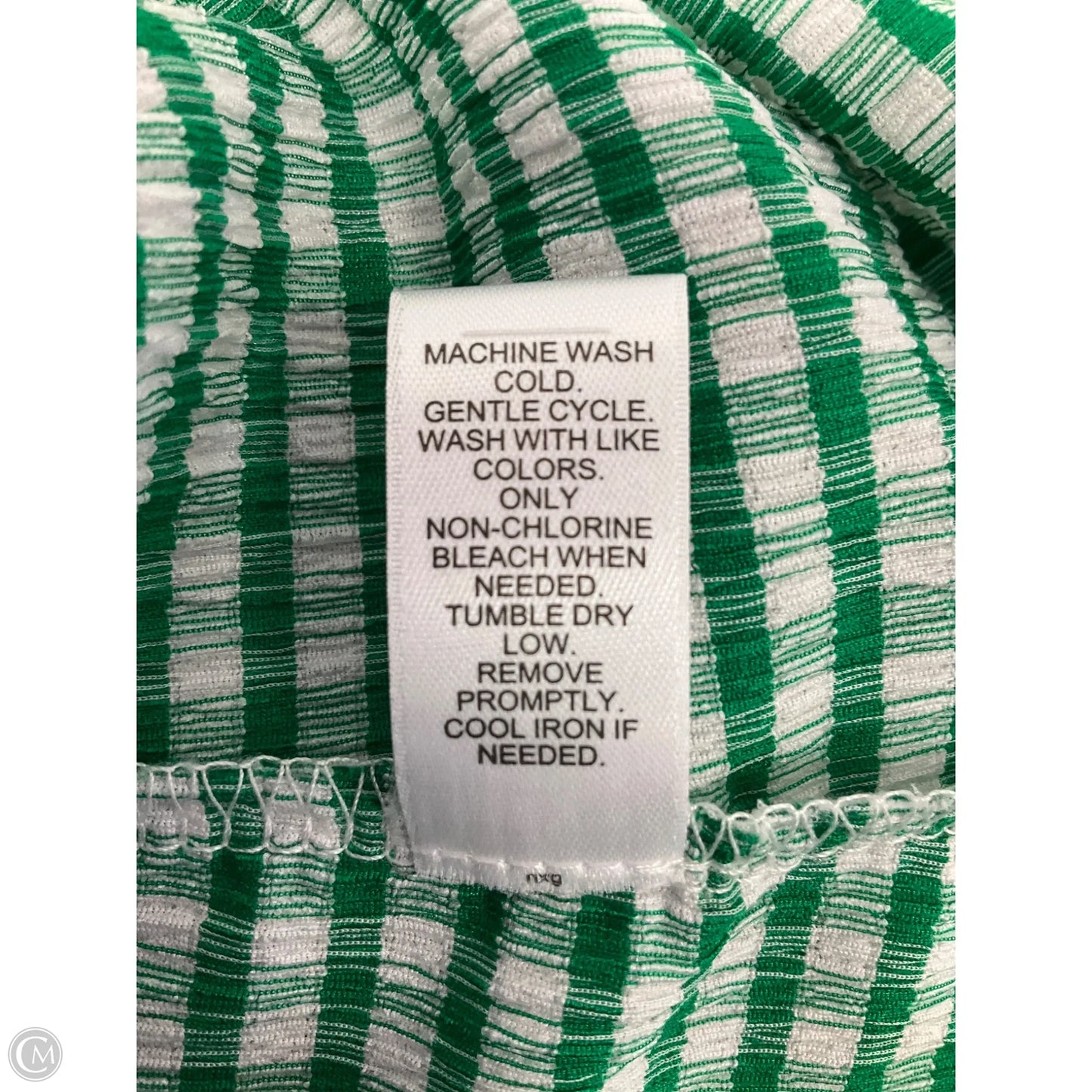 Top 3/4 Sleeve By Cato In Green & White, Size: 22