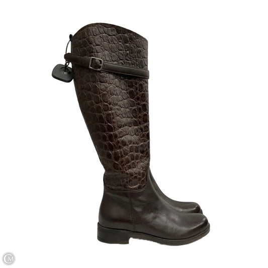 Boots Knee Flats By Clarks In Brown, Size: 5.5