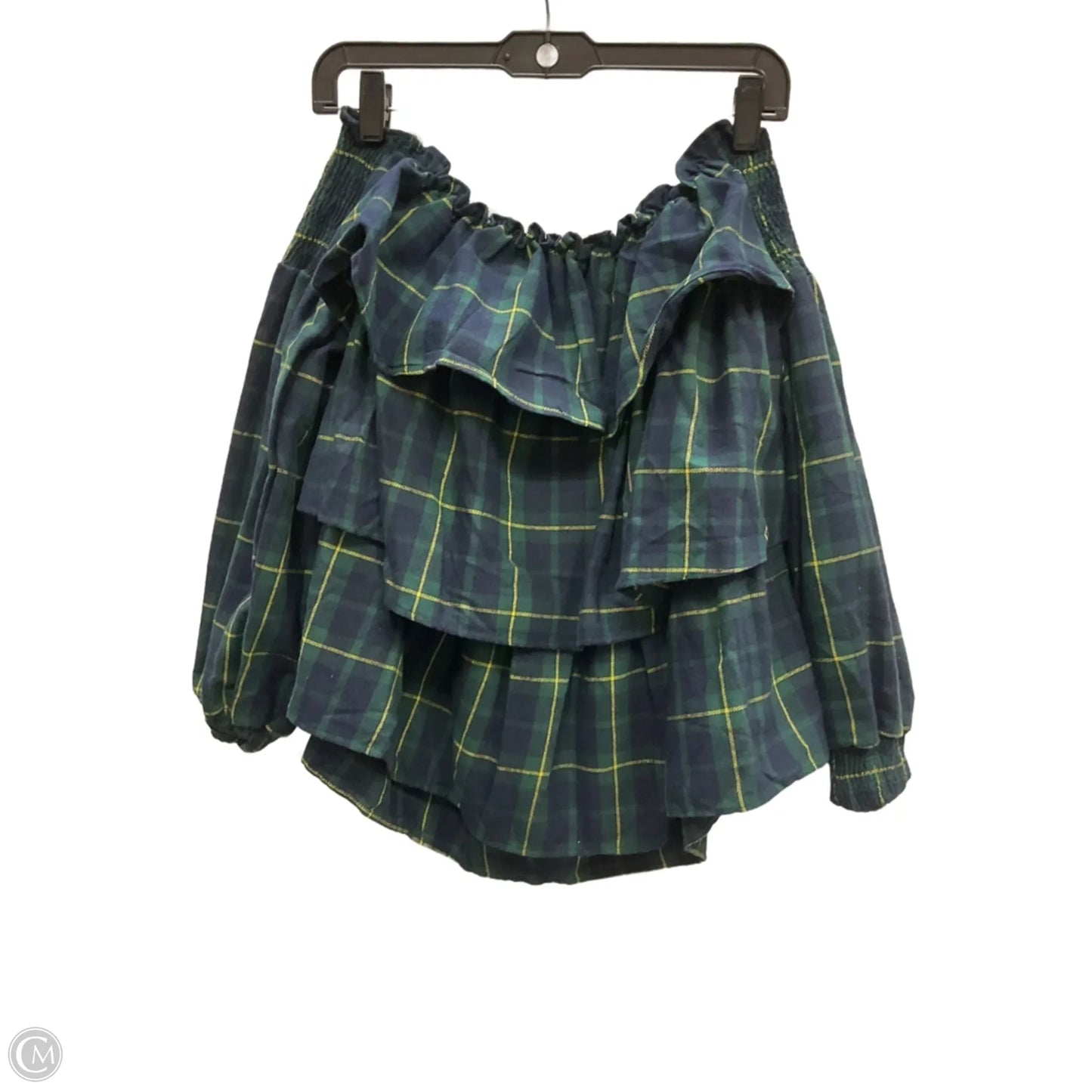 Top Long Sleeve By Clothes Mentor In Plaid Pattern, Size: L