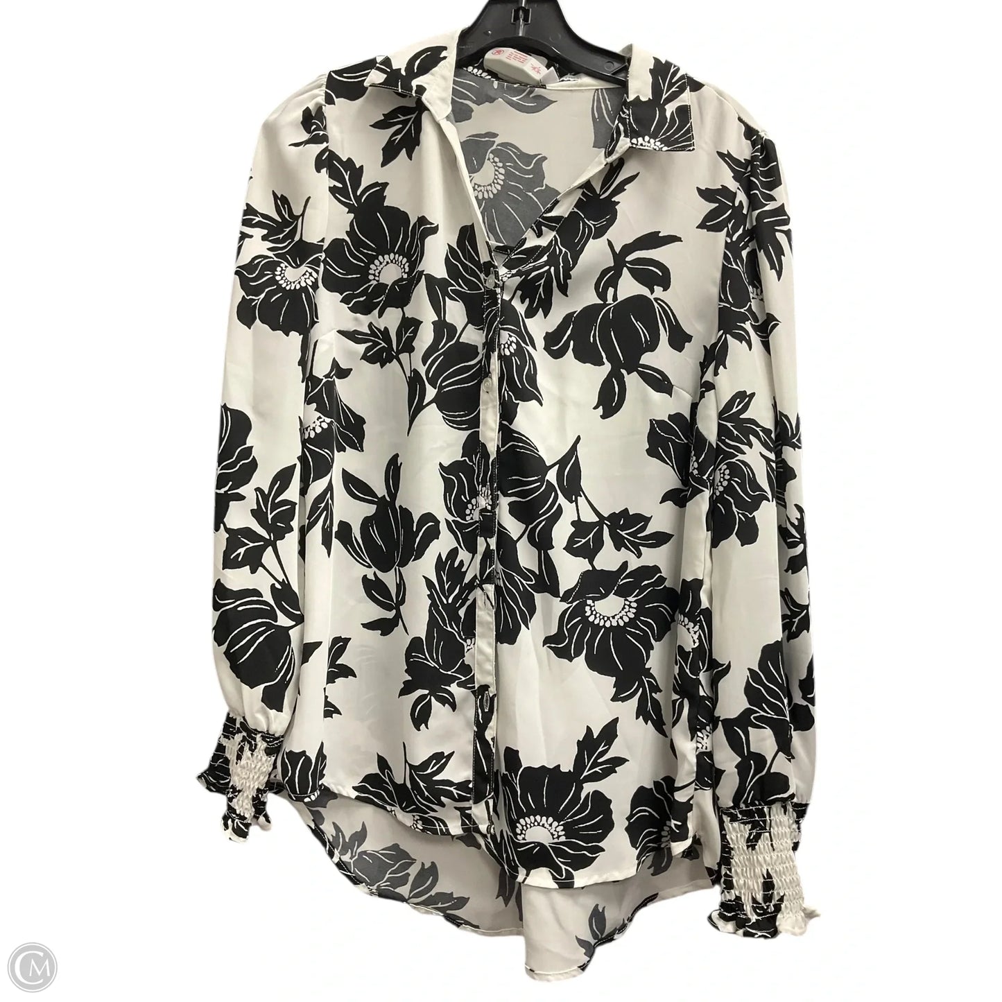 Top Long Sleeve By Ophelia Roe In Black & White, Size: M