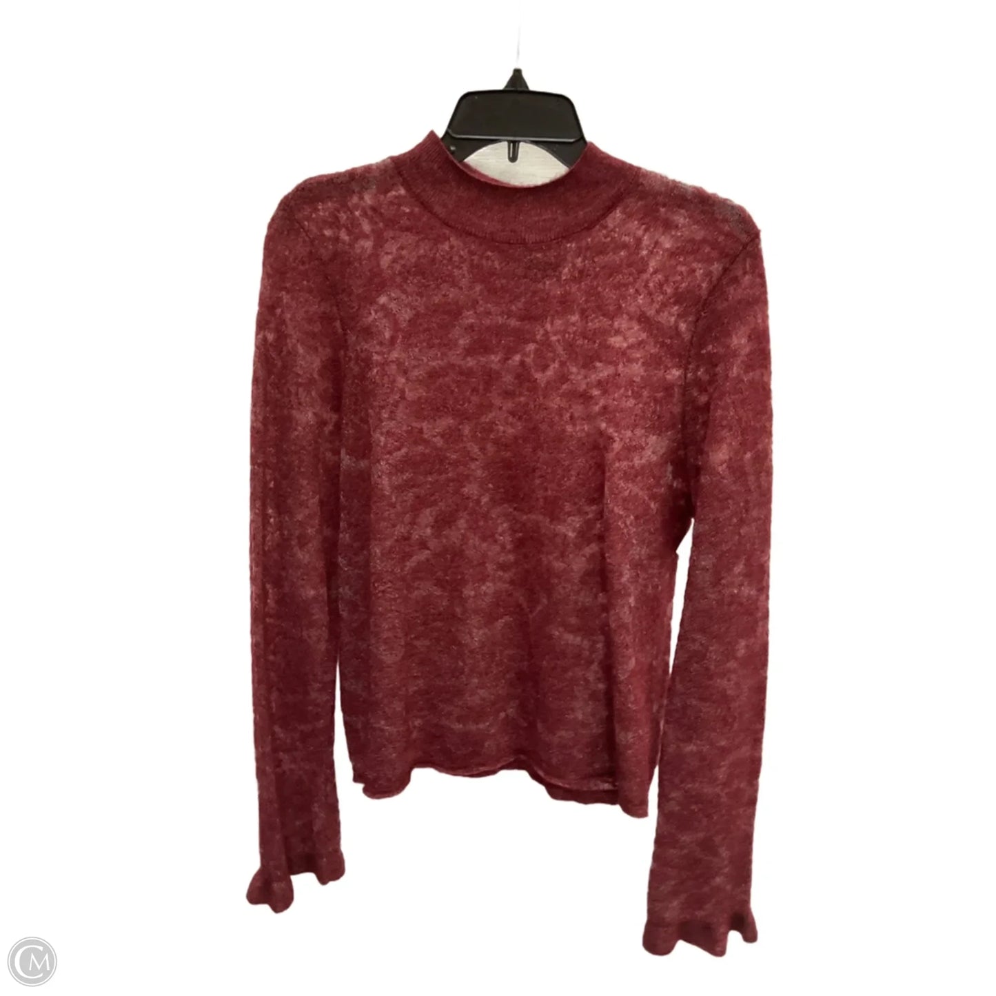 Sweater By Anthropologie In Maroon, Size: L