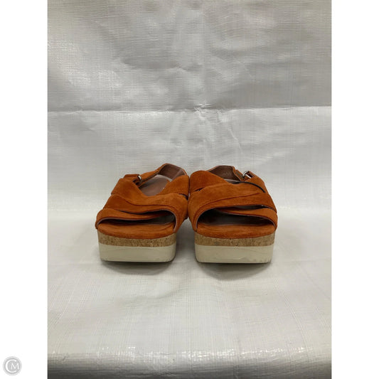 Sandals Heels Wedge By Cma In Orange, Size: 8.5