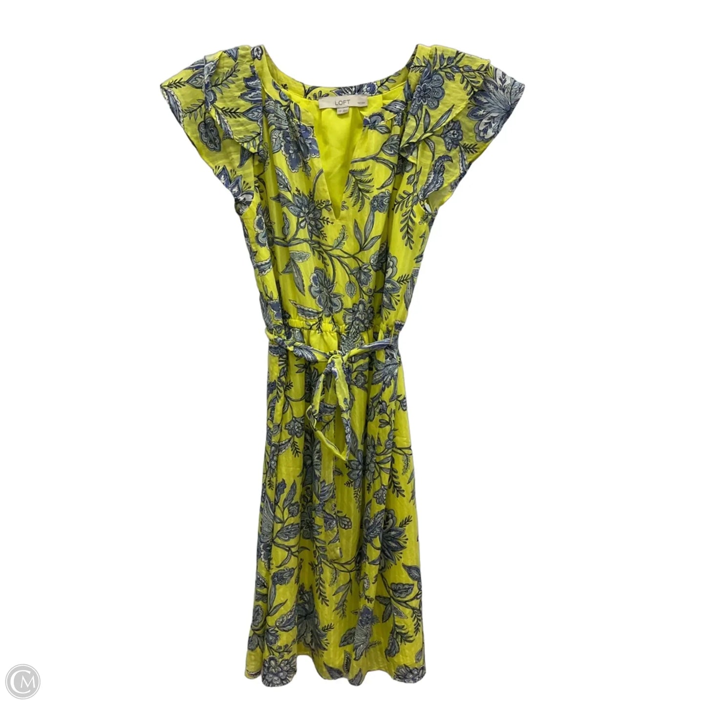 Dress Casual Midi By Loft In Yellow, Size: Xxsp