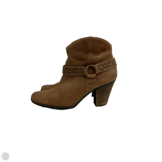 Boots Ankle Heels By Sofft In Brown, Size: 7.5