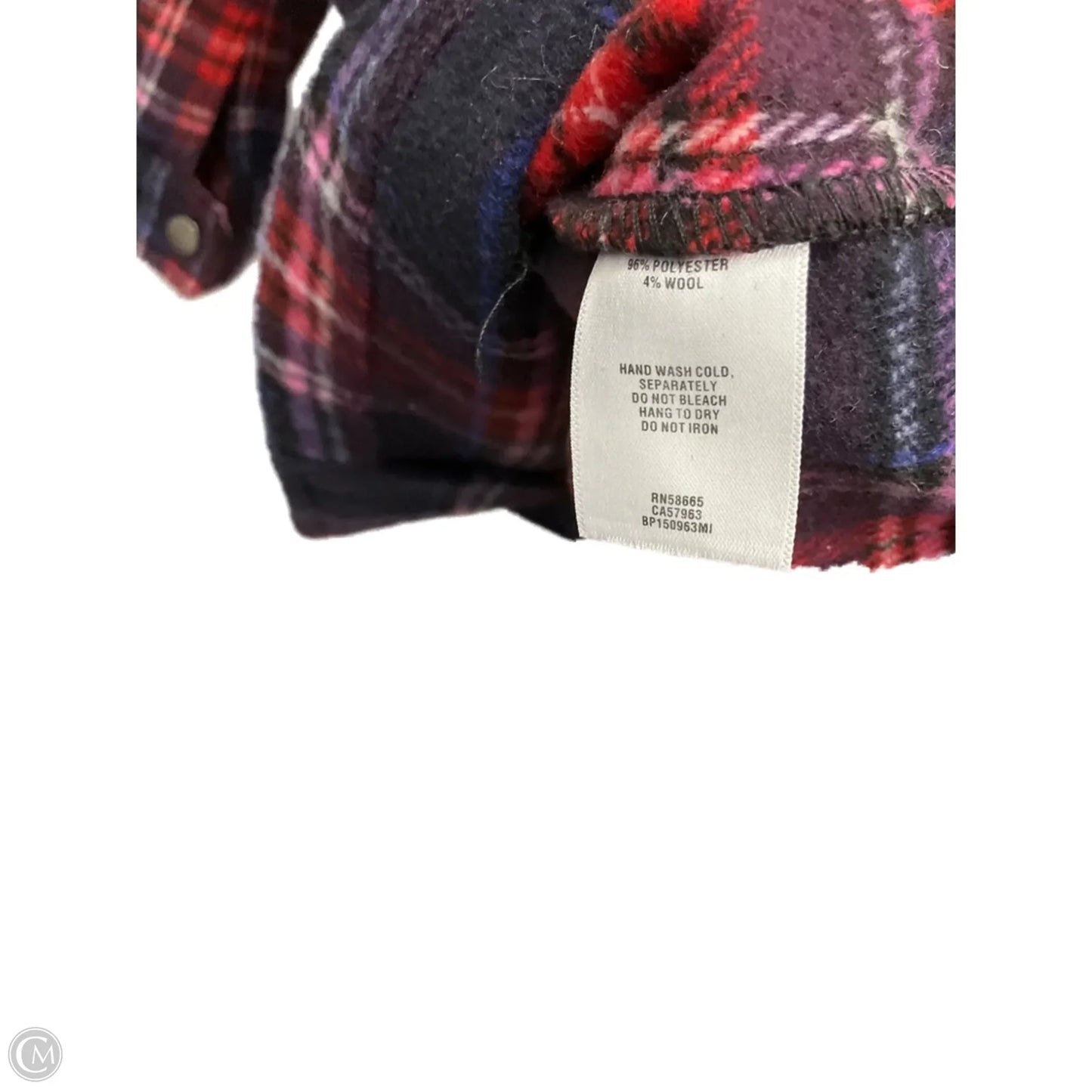 Jacket Shirt By Bp In Blue & Red, Size: S