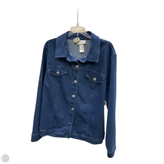 Jacket Denim By Alfred Dunner In Blue Denim, Size: 2x