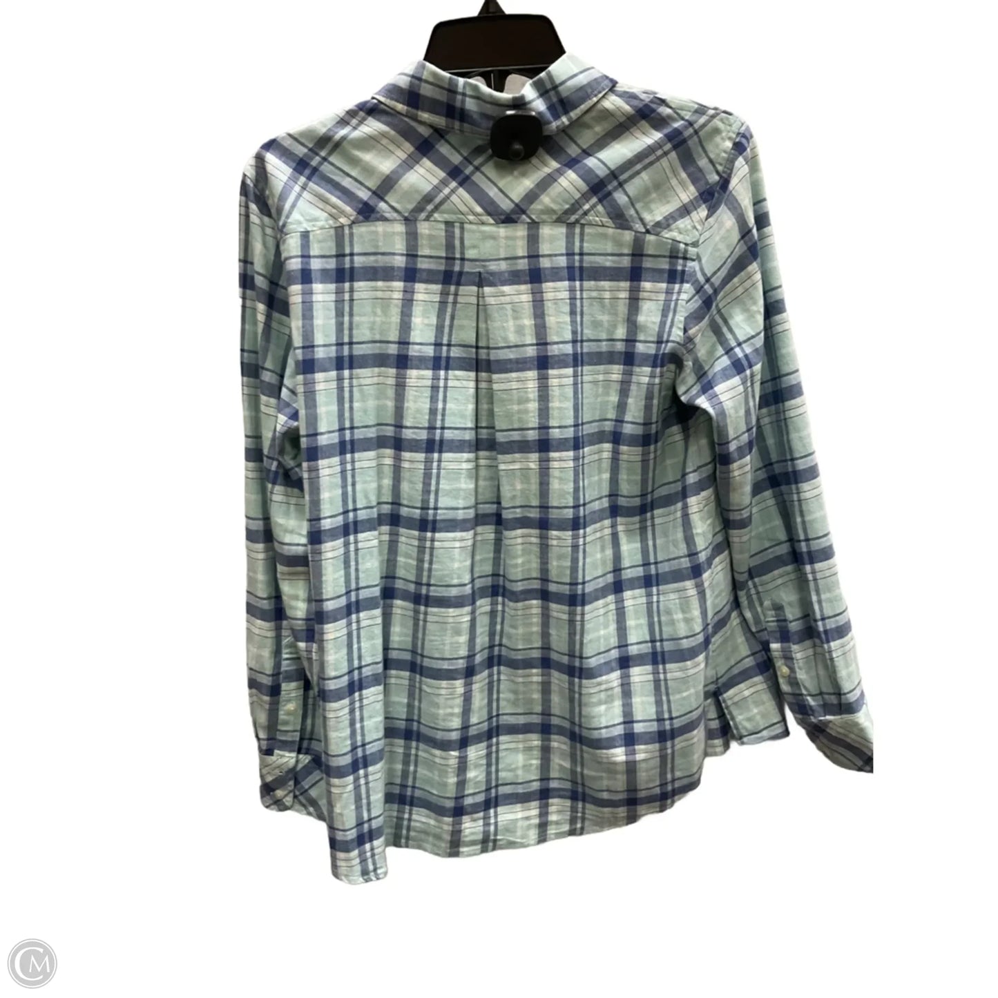 Blouse Long Sleeve By Vineyard Vines In Plaid Pattern, Size: 6