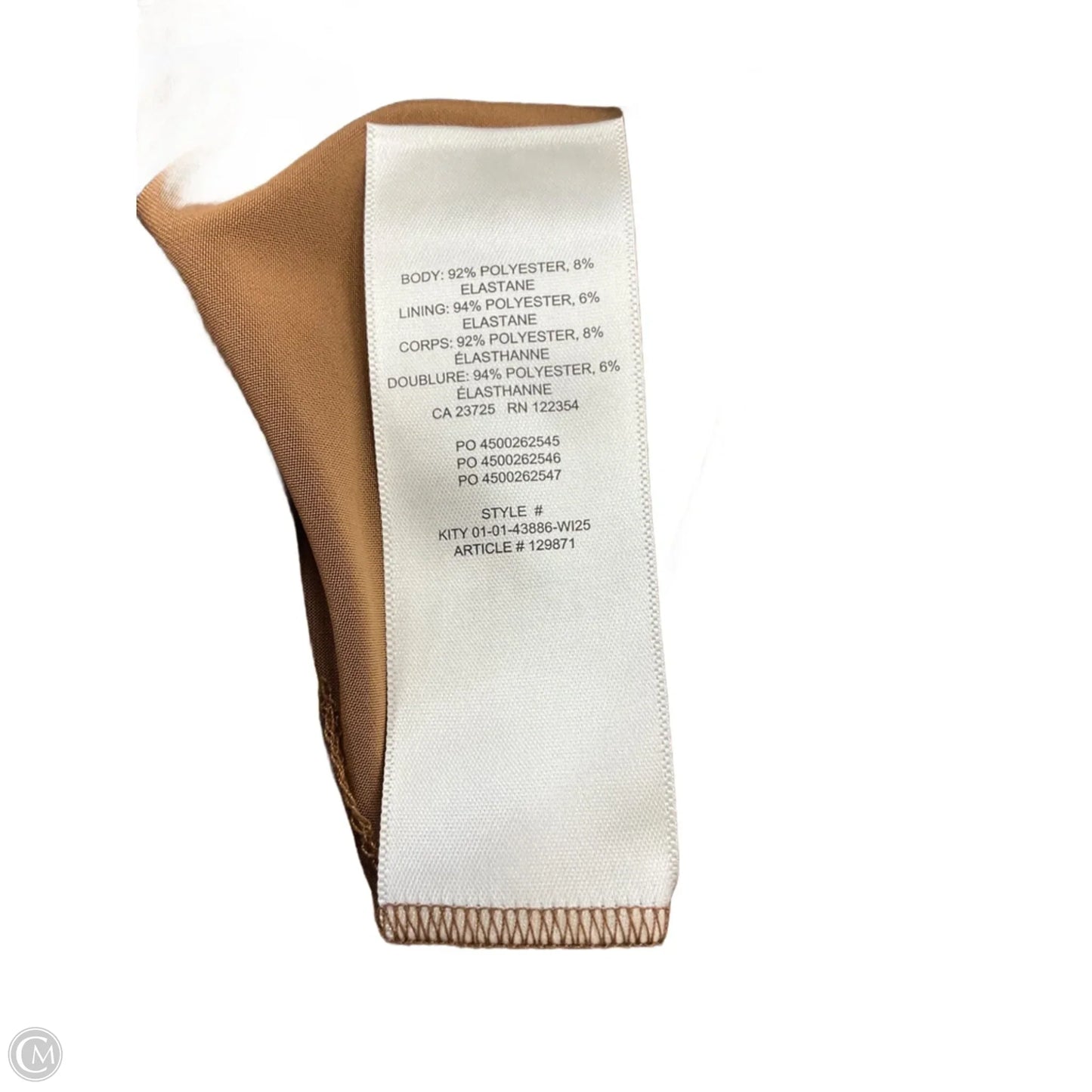 Top Sleeveless By Babaton In Brown, Size: M