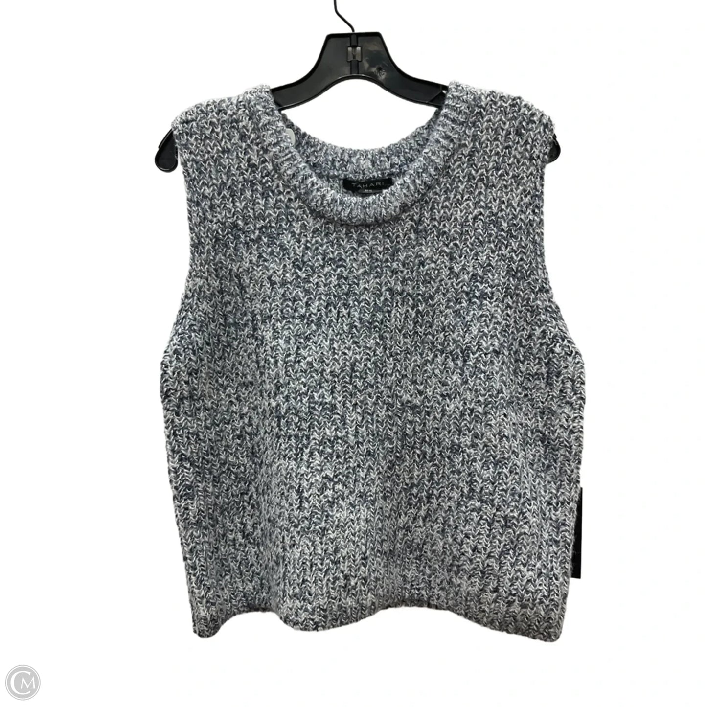 Vest Sweater By T Tahari In Blue & White, Size: Xl