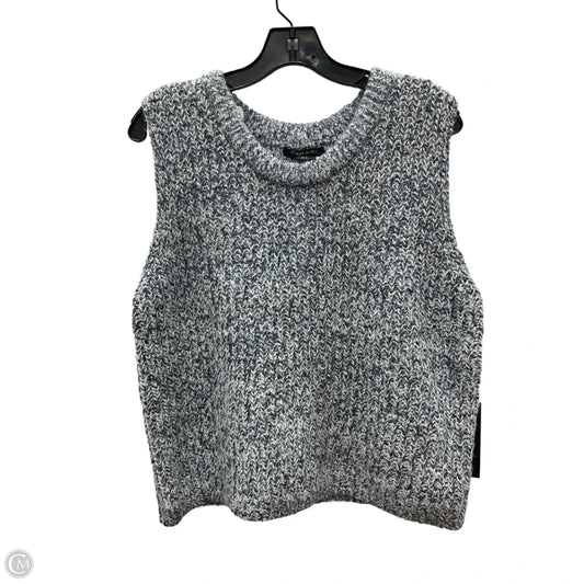 Vest Sweater By T Tahari In Blue & White, Size: Xl