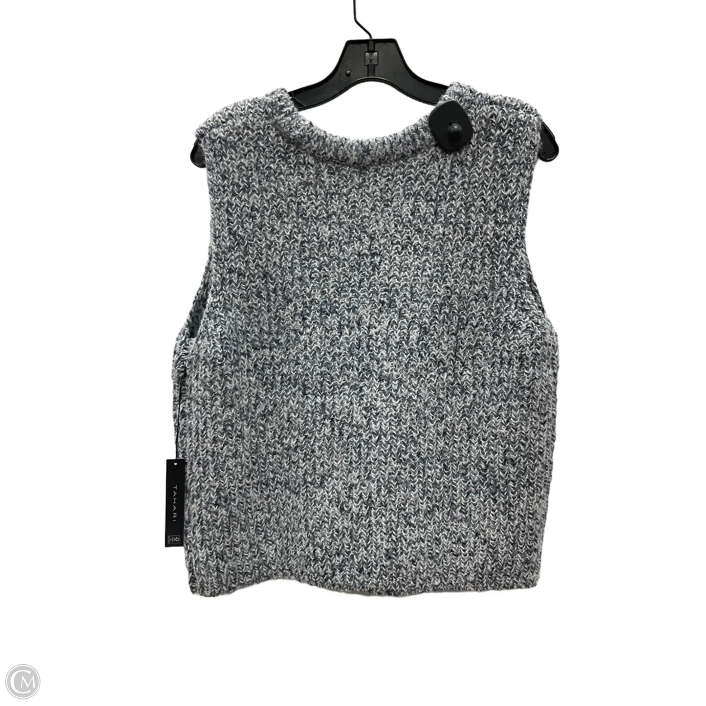 Vest Sweater By T Tahari In Blue & White, Size: Xl
