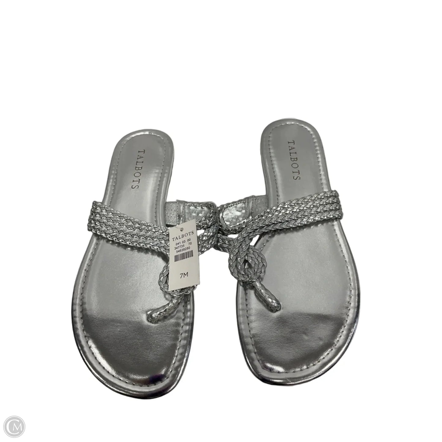 Sandals Flip Flops By Talbots In Silver, Size: 7