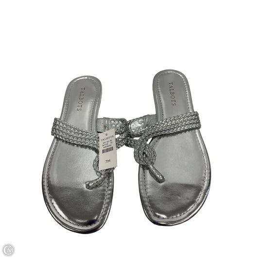 Sandals Flip Flops By Talbots In Silver, Size: 7