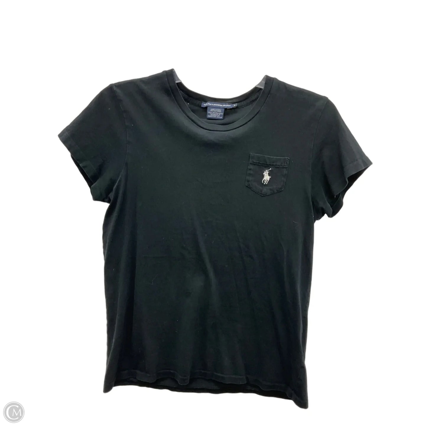 Top Short Sleeve Basic By Ralph Lauren Blue Label In Black, Size: L