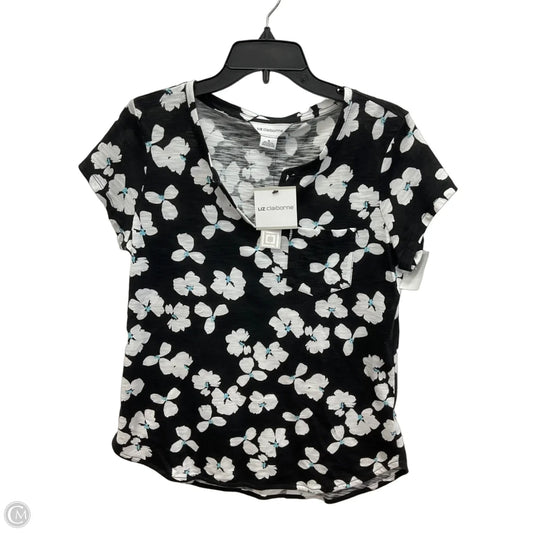 Top Short Sleeve By Liz Claiborne In Black & Blue, Size: M