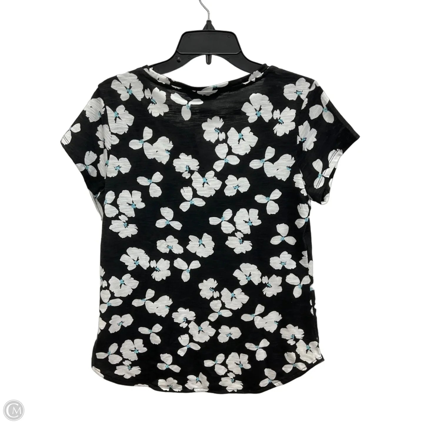 Top Short Sleeve By Liz Claiborne In Black & Blue, Size: M