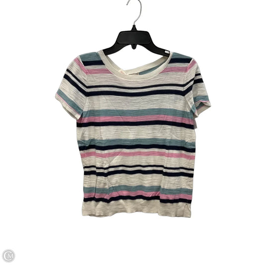 Top Short Sleeve By Loft In Striped Pattern, Size: S