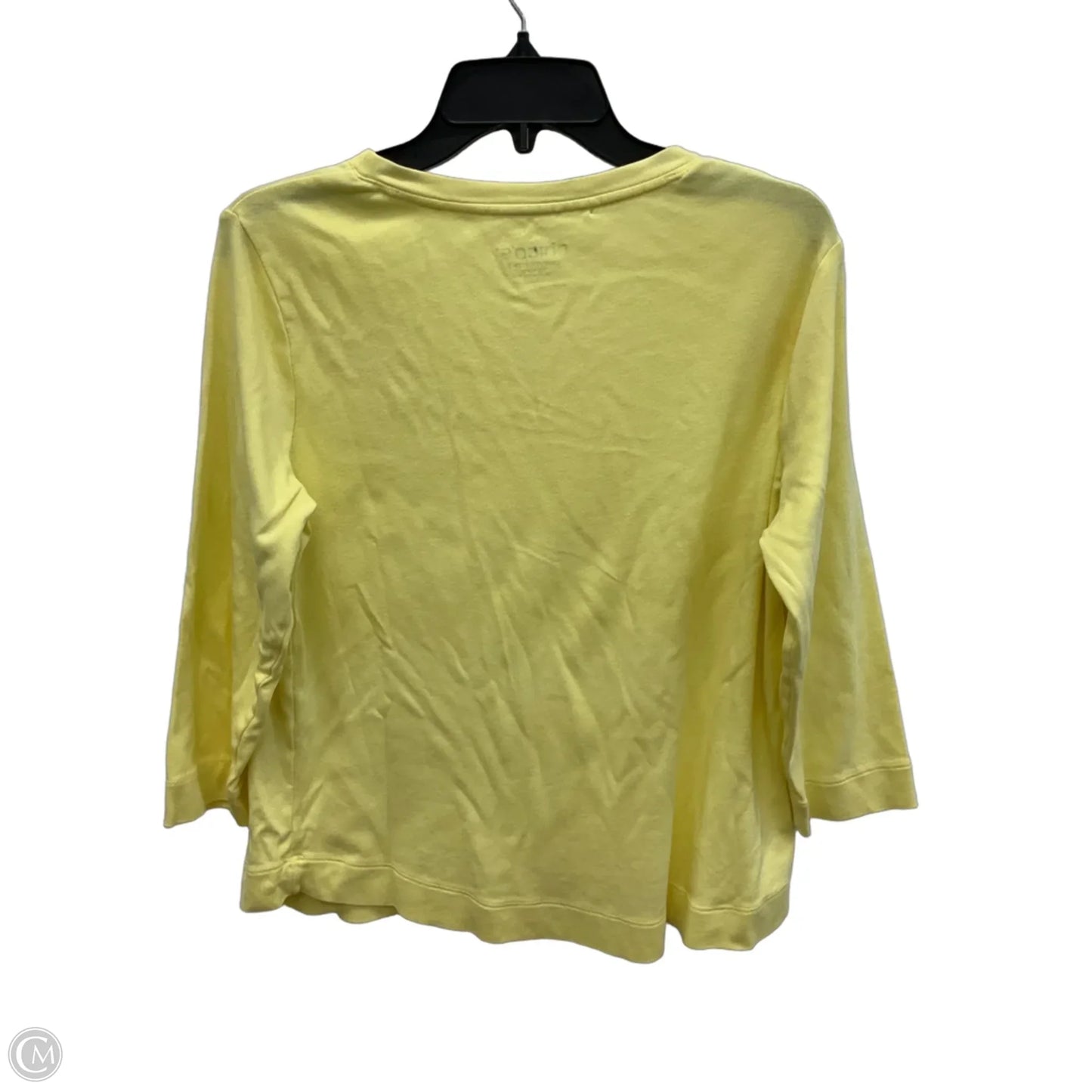 Top 3/4 Sleeve Basic By Chicos In Yellow, Size: L
