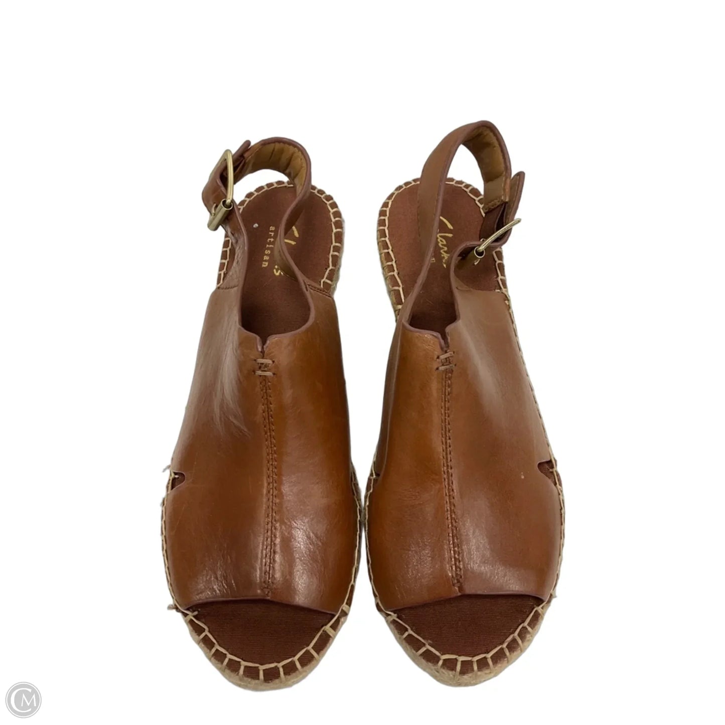 Sandals Heels Wedge By Clarks In Brown, Size: 6.5