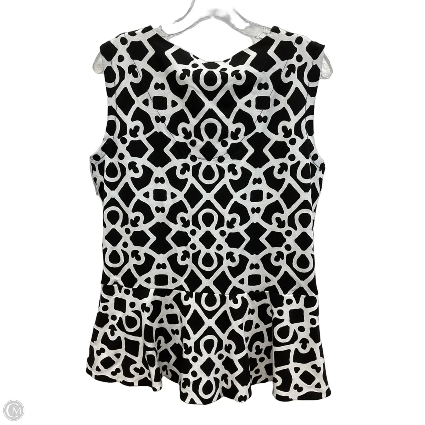 Top Sleeveless By Cmc In Black & White, Size: L