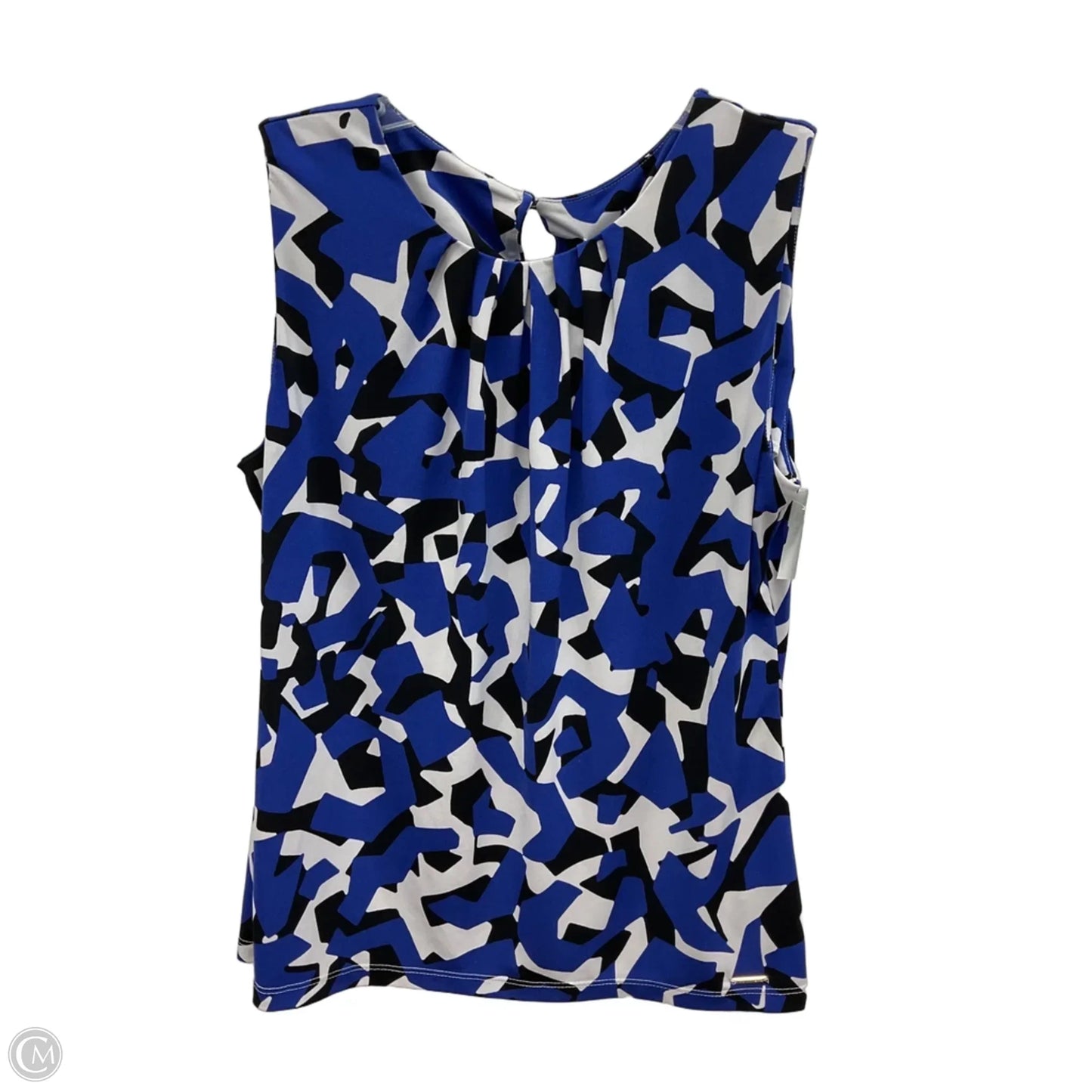 Top Sleeveless By Calvin Klein In Black & Blue, Size: L
