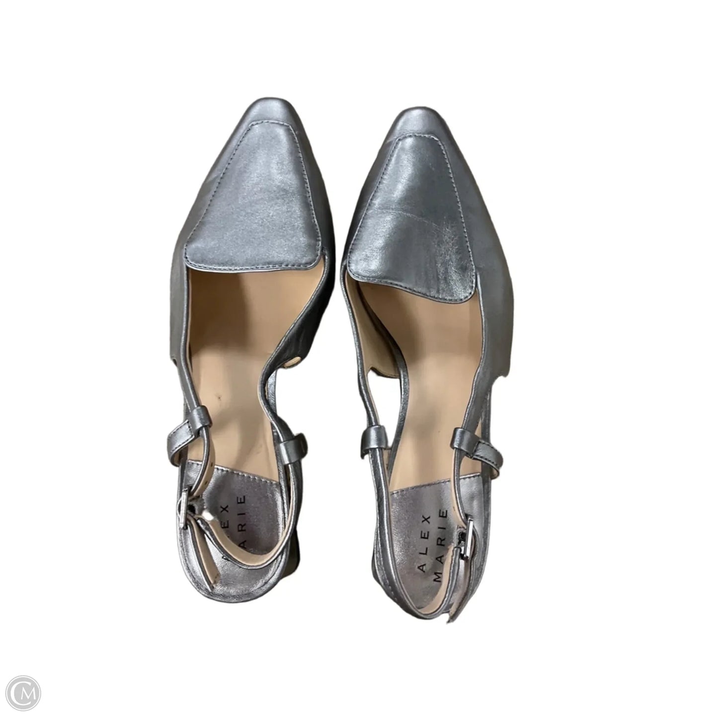 Shoes Heels Kitten By Alex Marie In Silver, Size: 7.5