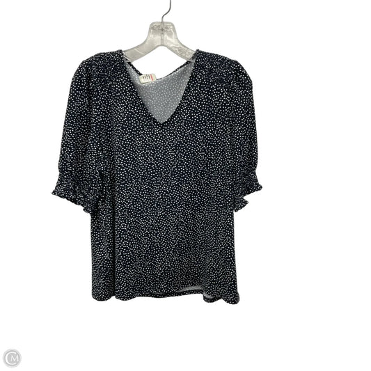 Top Short Sleeve By Adrianna Papell In Navy, Size: M