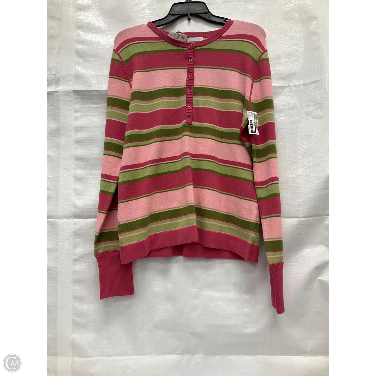 Top Long Sleeve By Jones New York In Striped Pattern, Size: L