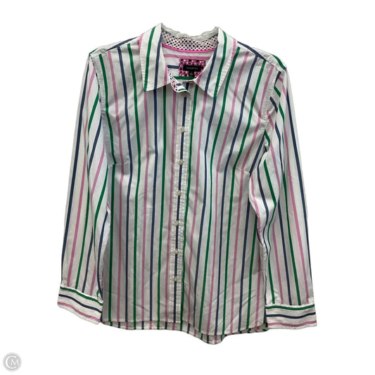 Blouse Long Sleeve By Talbots In Striped Pattern, Size: L