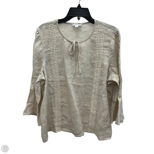 Top 3/4 Sleeve By J. Jill In Beige, Size: L