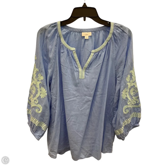 Top 3/4 Sleeve By J. Jill In Blue, Size: M
