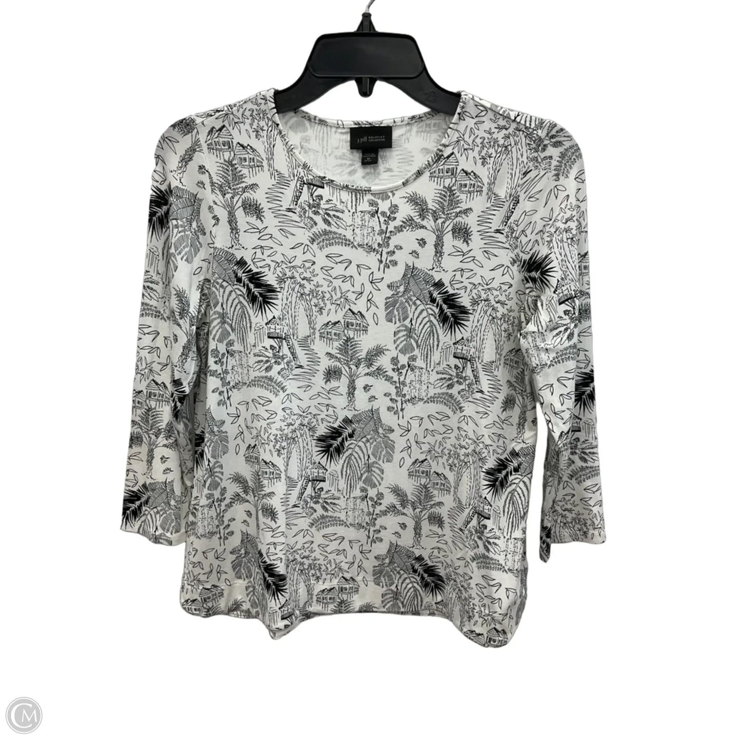 Top 3/4 Sleeve By J. Jill In Black & White, Size: Xs