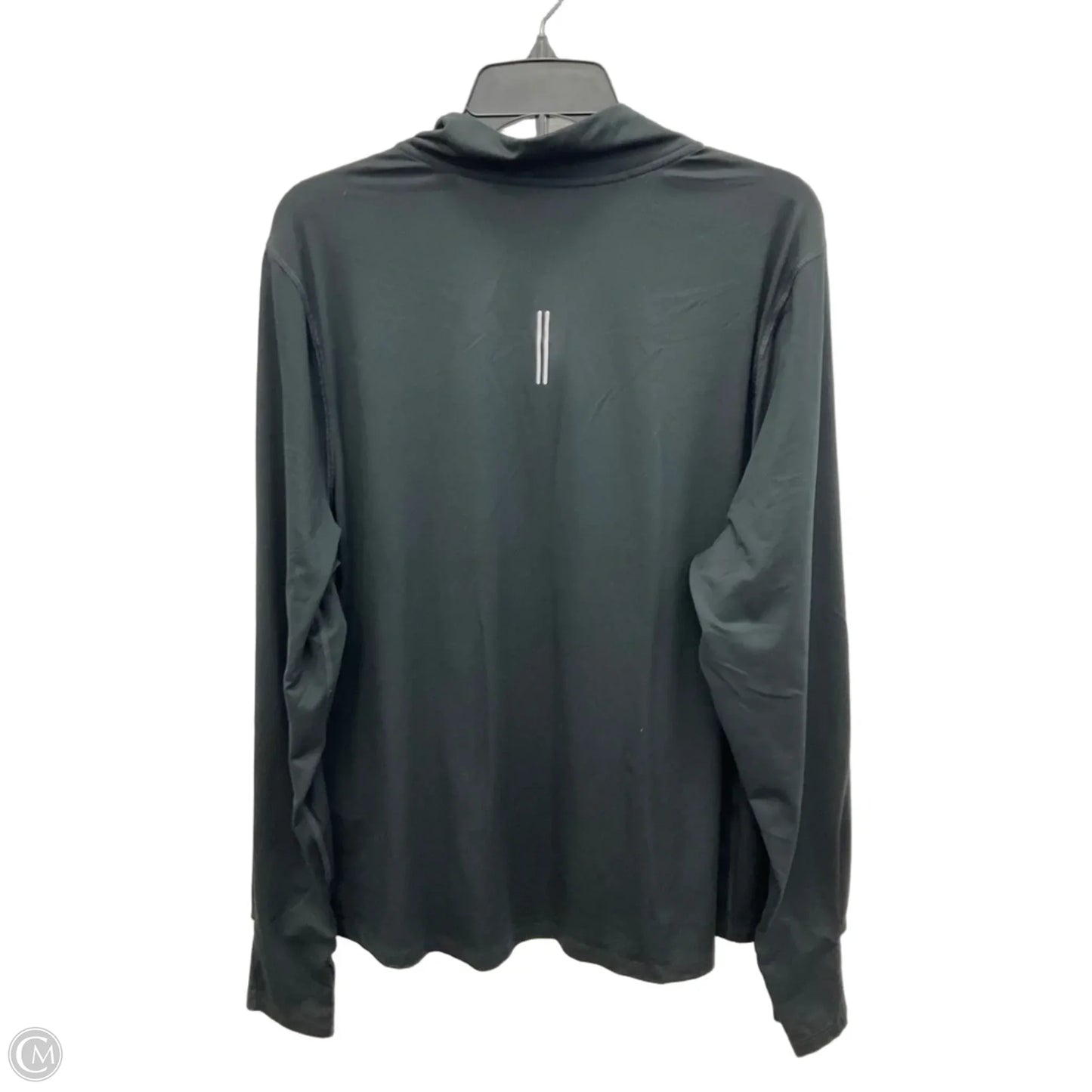 Athletic Top Long Sleeve Collar By Nike In Black, Size: 1x
