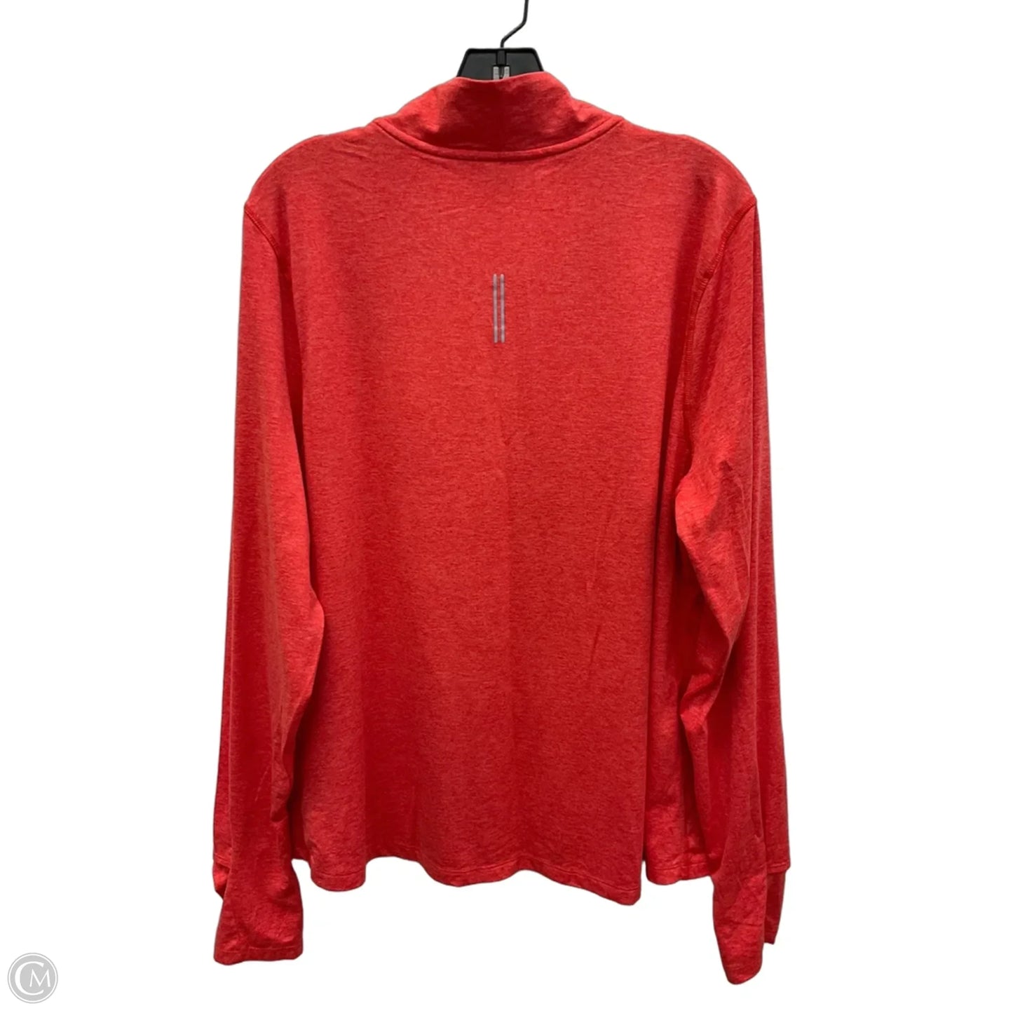Athletic Top Long Sleeve Collar By Nike In Orange, Size: 1x