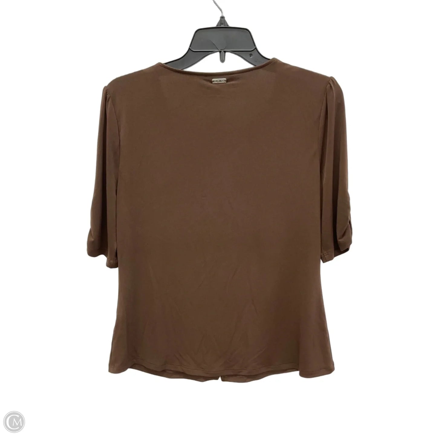 Top Short Sleeve By Calvin Klein In Brown, Size: M