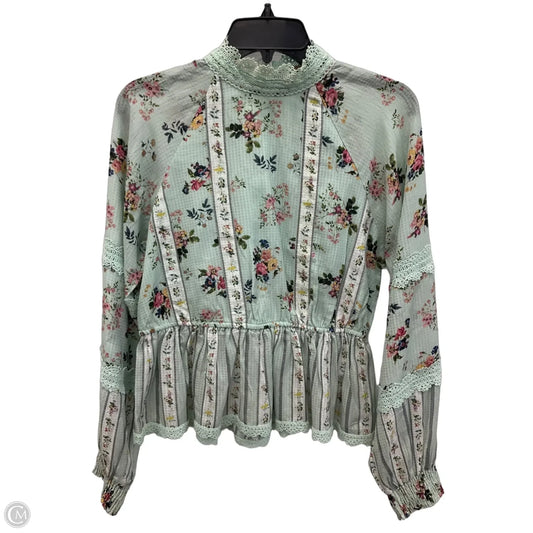 Top Long Sleeve By Cma In Teal, Size: S